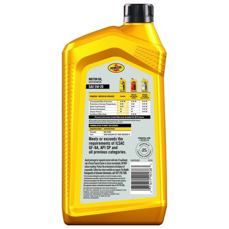 Pennzoil 5W-20 4-Cycle Synthetic Blend Motor Oil 1 qt 550035002